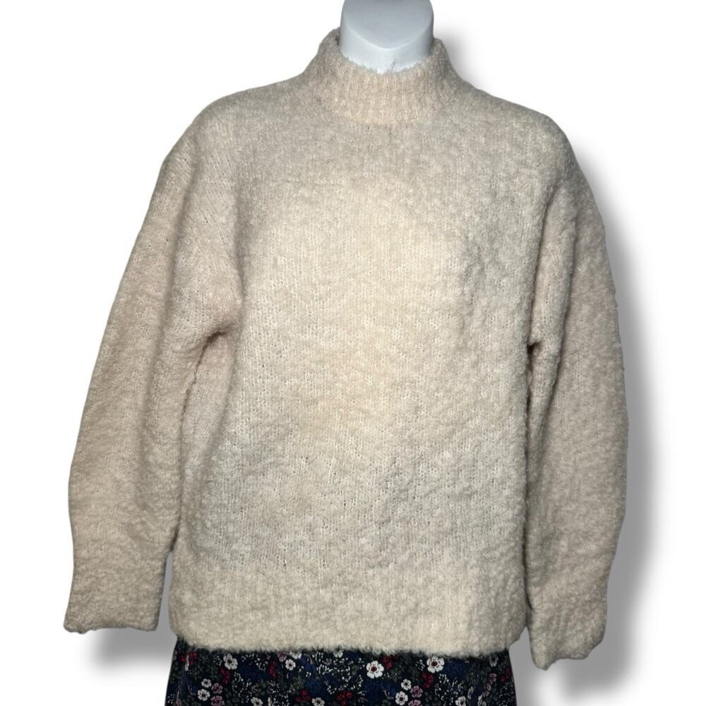 Madewell Bouclé Wool Sweater XS White NWT